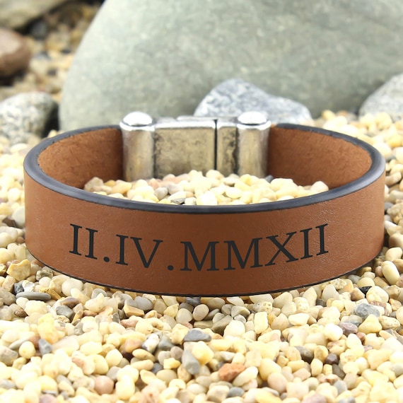 Personalized Bracelet Roman Numeral Bracelet Customized Etsy Canada