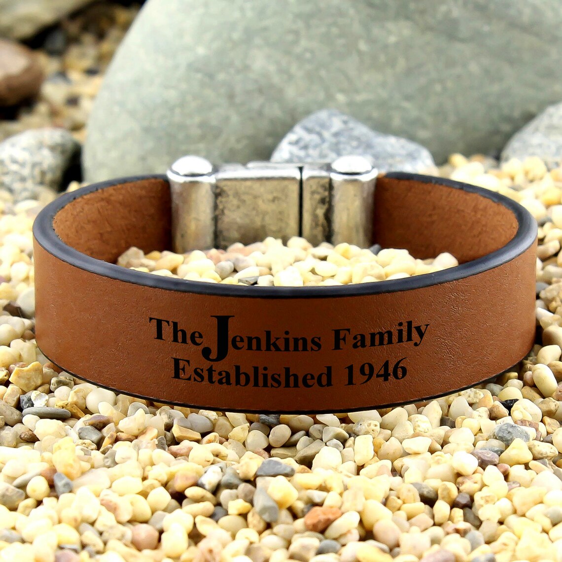 Personalized Family Bracelet Engraved Leather Bracelet Etsy