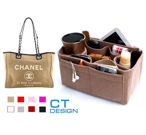 3-20/ CHA-22-S-R) Bag Organizer for CHA 22 Small Handbag : Raw-Edge - A Set  of 2 - SAMORGA® Perfect Bag Organizer