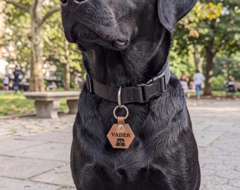 Dog Tag Leather, Personalized Dog Tag, Engraved Dog Name Tag, Custom Pet ID Tag, Unique Dog Gift, New Puppy Essentials, Dog Collar Charm