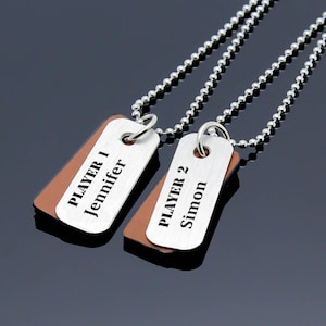 Personalized Couples Necklace, Custom Matching Name Necklace, Men Women Necklace, Couple Jewelry, Couple Gift, His Hers Necklace, Gift Idea