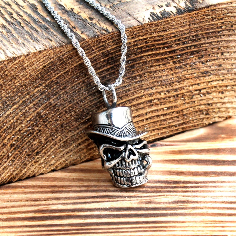 skull gift Mens necklace skull jewelry stainless steel necklace skull necklace steel pendant mens jewelry skull pendant mens pendant