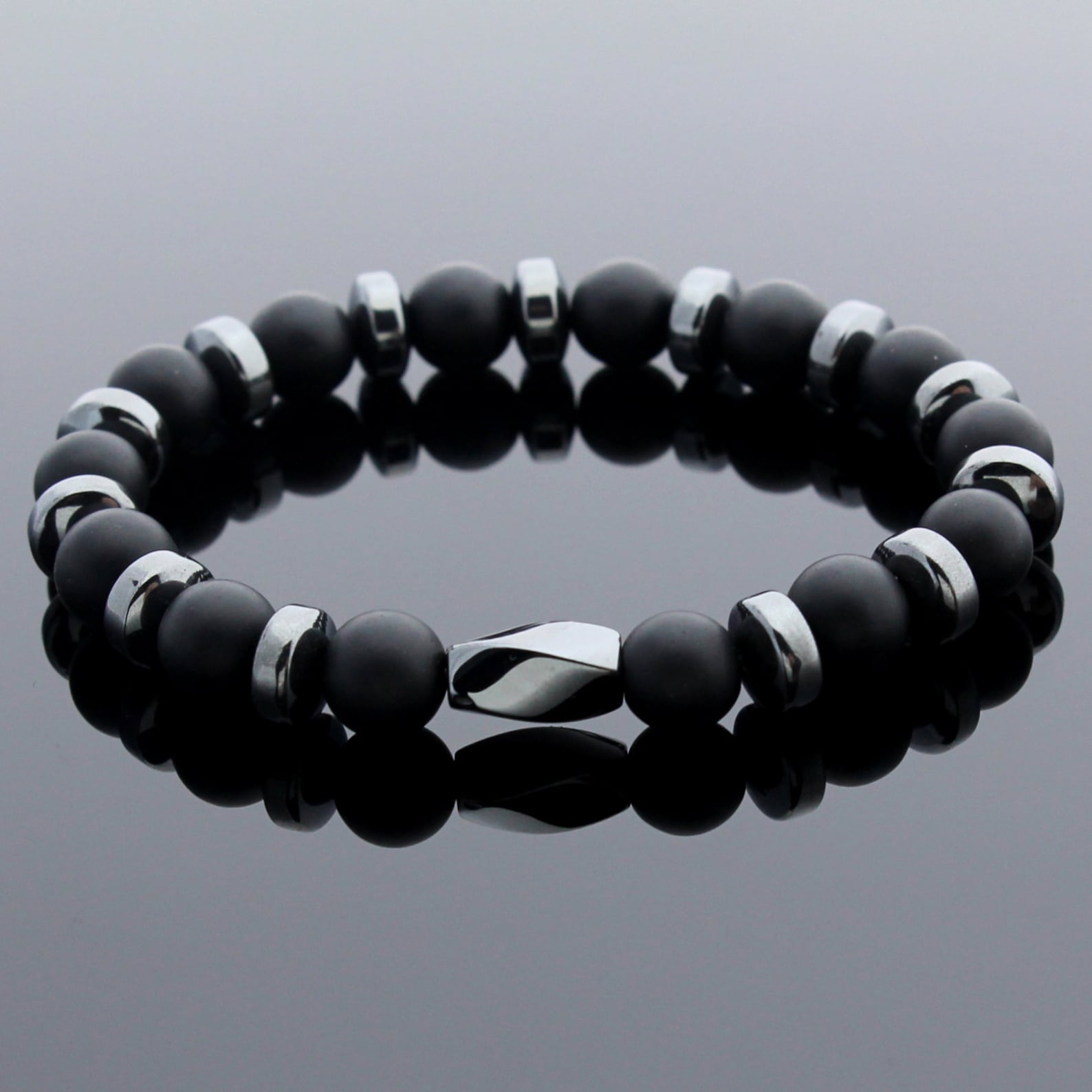 Mens Beaded Bracelet Matte Onyx Bracelet Hematite Bracelet Etsy