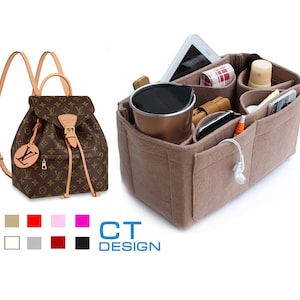 Montsouris Backpack organizer, insert for lv bags, felt bag organizer, purse storage, bag purse insert, tote bag liner, handbag insert