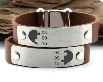 Personalized Couples Bracelet, Puzzle Bracelet, puzzle piece Bracelet, Heart Bracelet, Matching Bracelet, Puzzle jewelry, Autism Bracelet