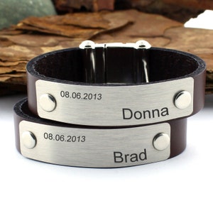 Personalized Couples Bracelet, Matching Name Bracelet, Custom Date Bracelet, Couples Jewelry, Personalized Gifts, His and Hers Bracelets