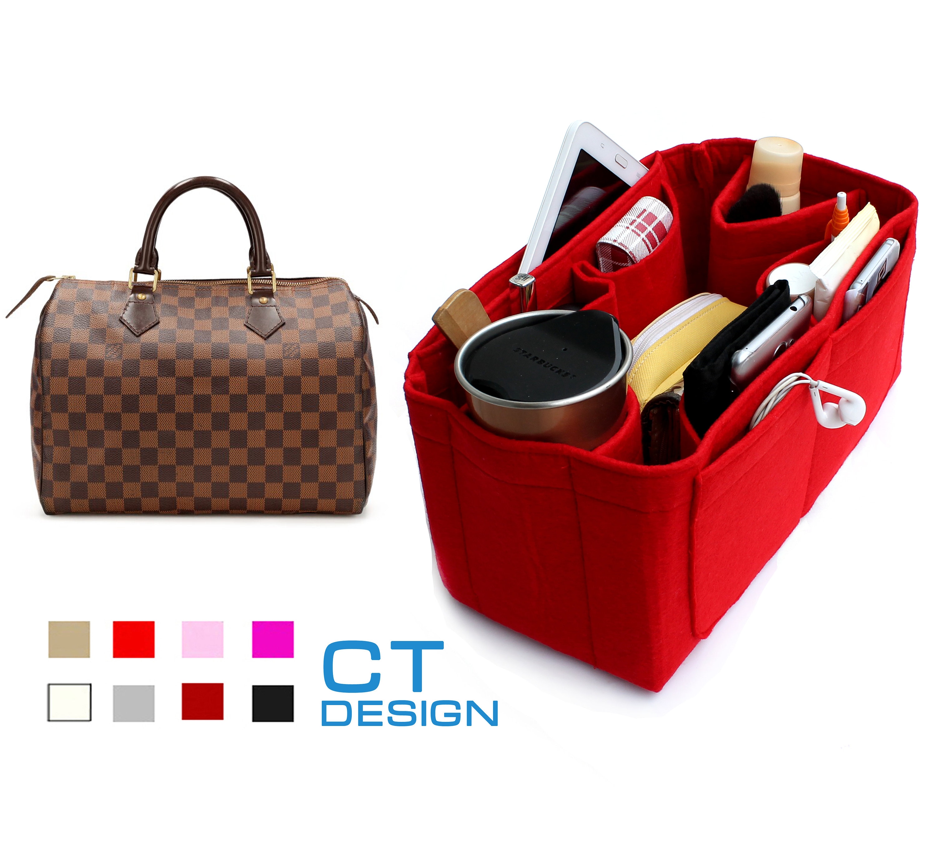 Bag and Purse Organizer with Chambers Style for Louis Vuitton Speedy 30, 35  and 40