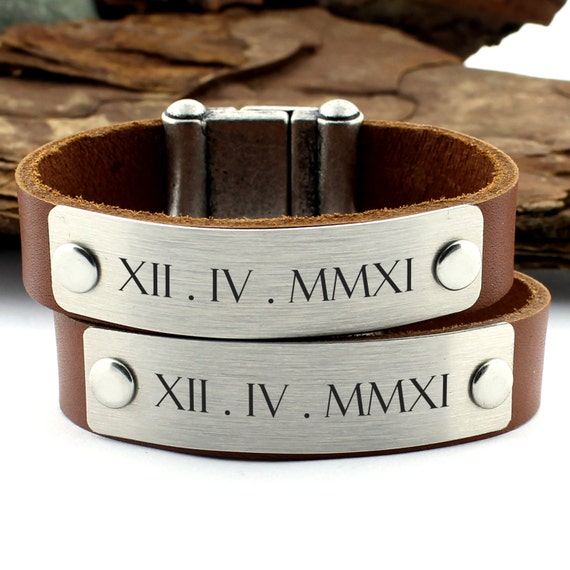 Couple Personalized Bracelet, Roman Numeral Bracelets, Matching Bracelets, Men Women Bracelet, Date Jewelry, Personalized Gift, Gift Idea