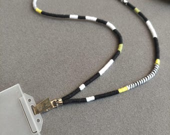 ID Badge Holder Lanyard, ID Holder Necklace, Wrapped Cord Badge Lanyard, Badge holder, ID Holder, Wrapped id Holder, Wrapped Lanyard, boho