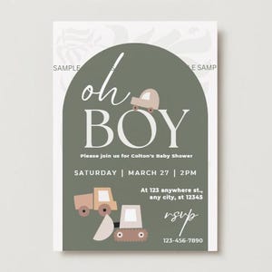 personnalisable bohème de fête de naissance | Carte numérique modifiable 5 x 7 | Conception de camion rétro | Je peux personnaliser pour vous