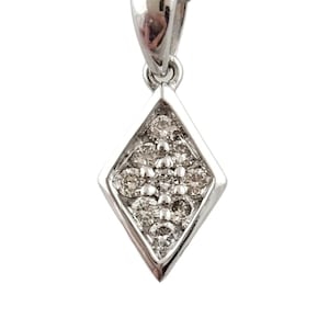 14k White Gold Diamond Pendant Necklace #16248