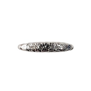 Vintage Platinum and Diamond Wedding Band Ring 6 #14072