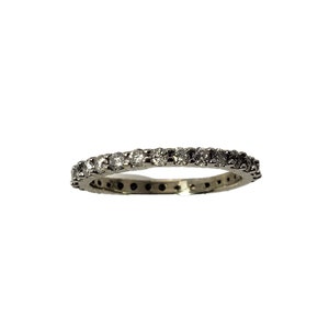 Vintage 14 Karat White Gold Diamond Eternity Band Ring Size 8 #12502
