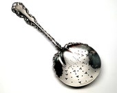 Antique Whiting Manufacturing Co Sterling Silver Louis XV Pierced Pea Serving Spoon 4388