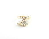 Vintage 14 Karat Yellow Gold Ruby and Diamond Snake Ring Size 6.5 6303
