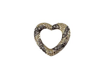 14k Gold Champagne and White Diamond Heart Pendant #25332