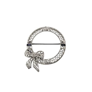 14 Karat White Gold and Diamond Circle Brooch/Pin #21978