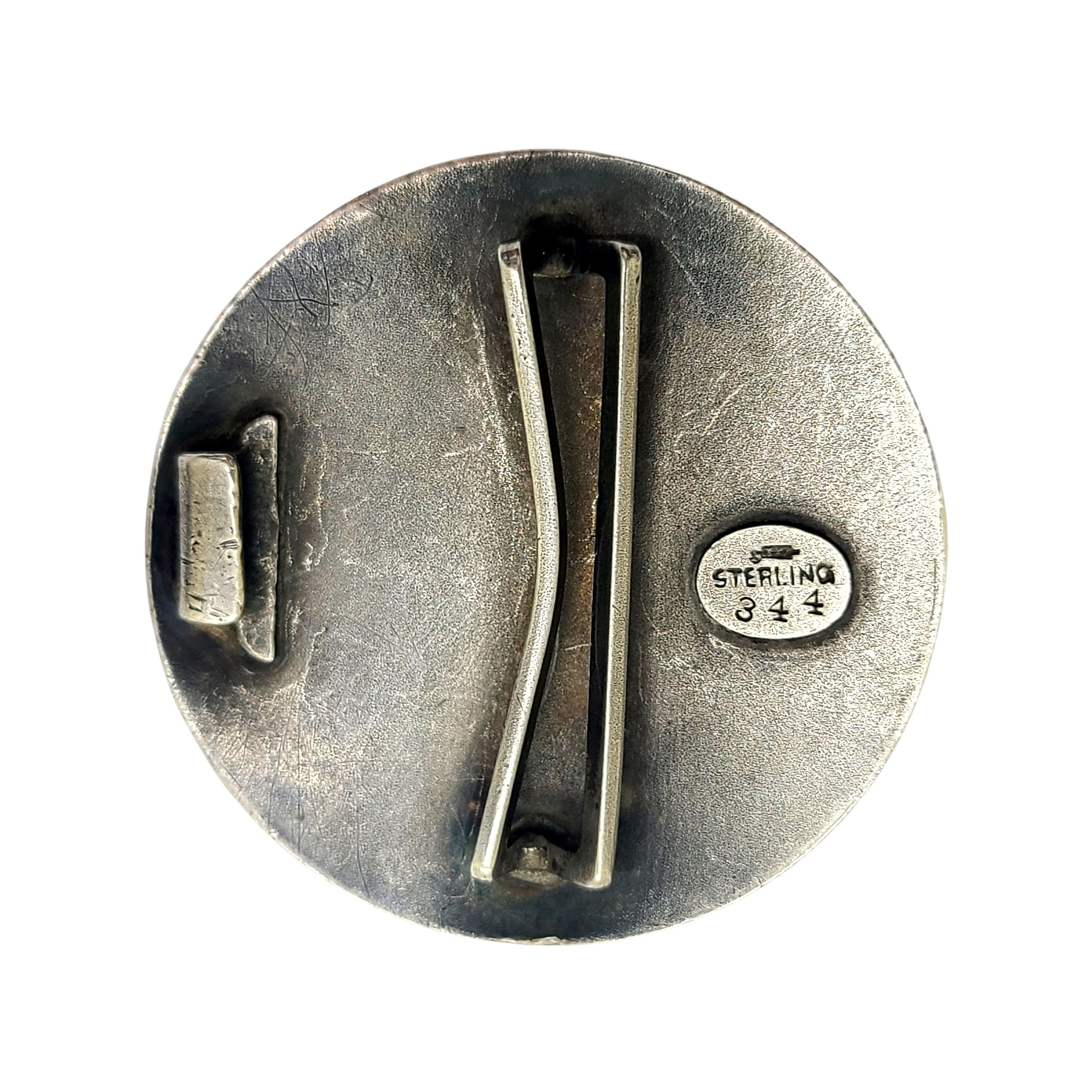 Antique William B Kerr 344 Sterling Silver 2pc Belt Buckle #10982 Art Nouveau Sterling Buckle by William Kerr – Pippin Vintage  main image 4