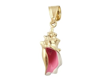 Vintage 14K Yellow Gold Sea Conch Shell Charm #13388