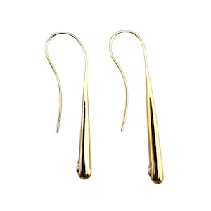 14k Yellow Gold Teardrop Dangle Earrings #22721