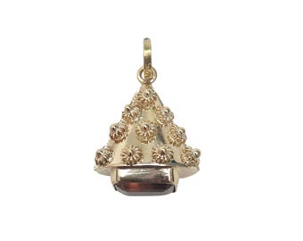 18k Yellow Gold Tree Design Watch Fob Pendant #26854