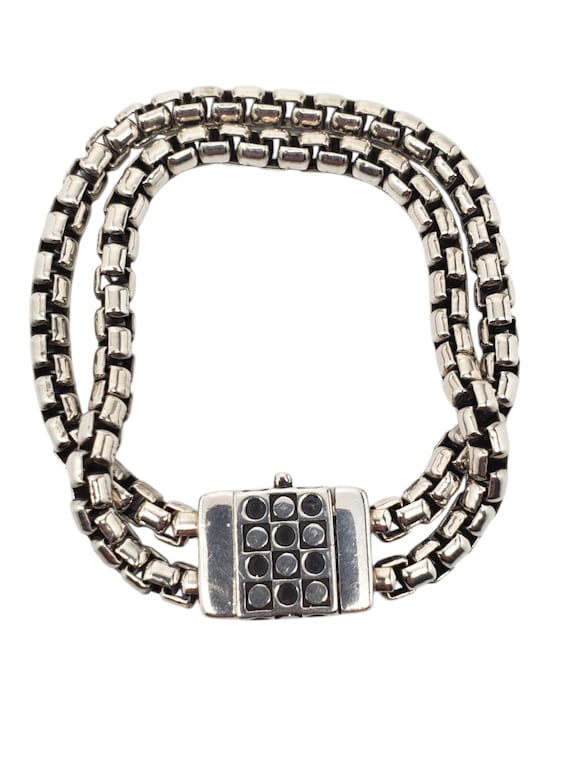 Zina Sterling Silver Double Box Link Bracelet #21623 - Etsy