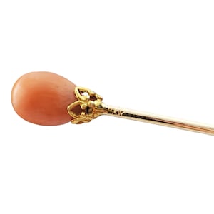 14k Yellow Gold Coral Stickpin #16299