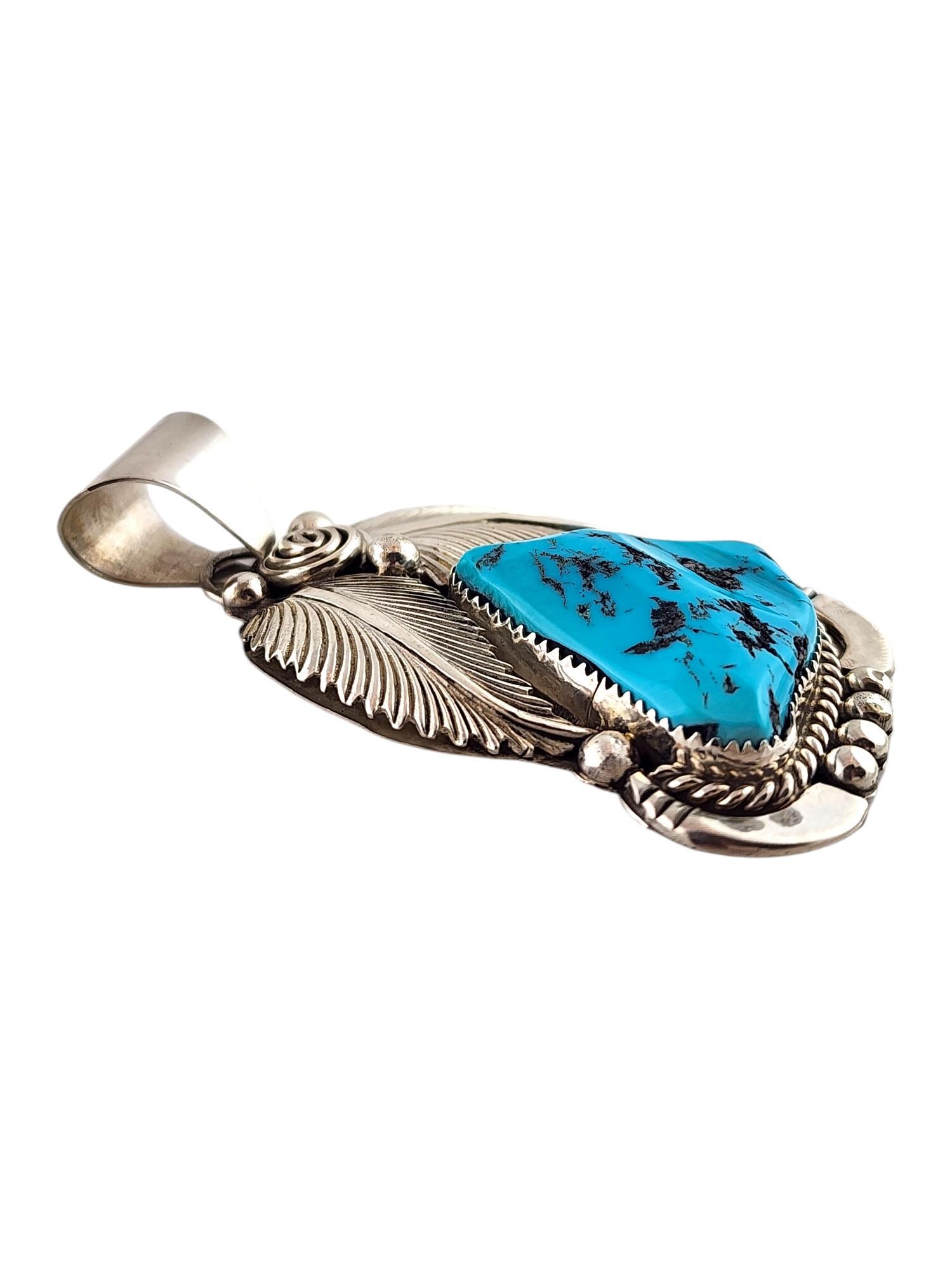 Daniel Etsitty Sterling Silver Navajo Turquoise Pendant #20088 - Etsy