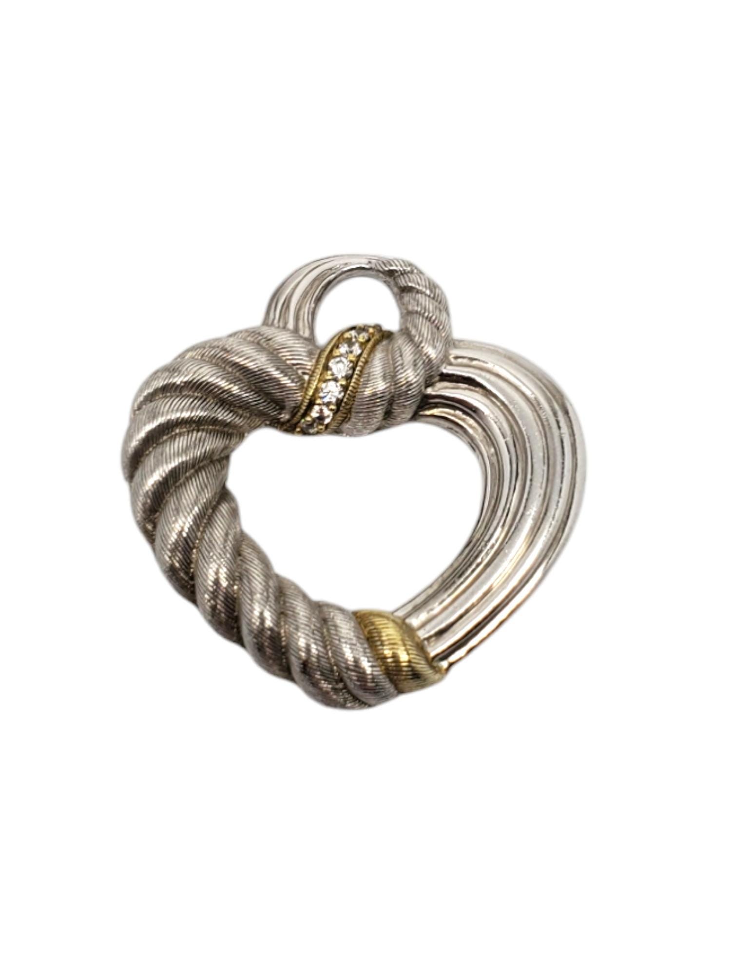 Judith Ripka Sterling Silver Cz Heart Pendant # 19209 - Etsy