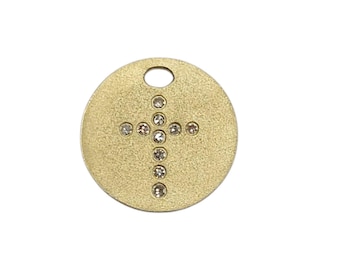 Roberto Coin Tiny Treasures 18k Yellow Gold Diamond Cross Charm #26813
