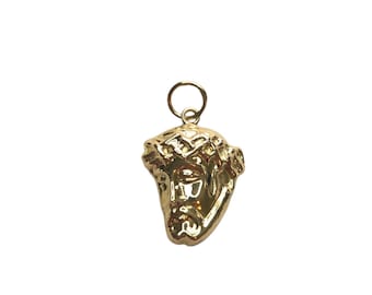 14k Yellow Gold Christ Head Charm #25213