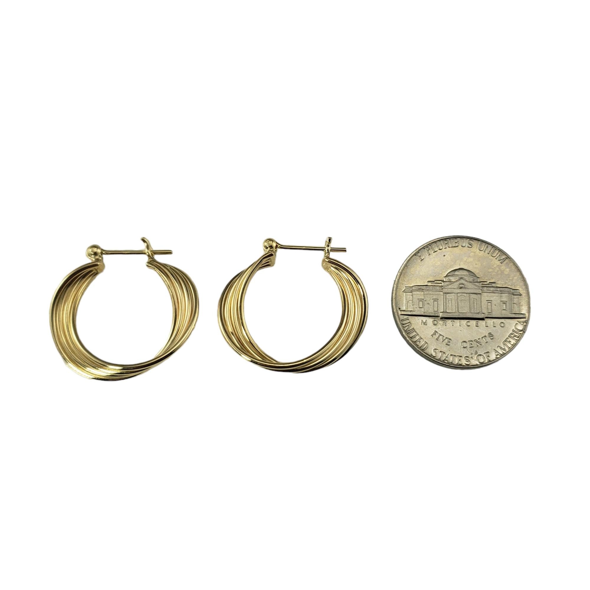 ◆STONEHENgE◆ Braid 14K Earrings SA25A39U 14 Karat Yellow Gold Twist Hoop Earrings #17036 - Etsy