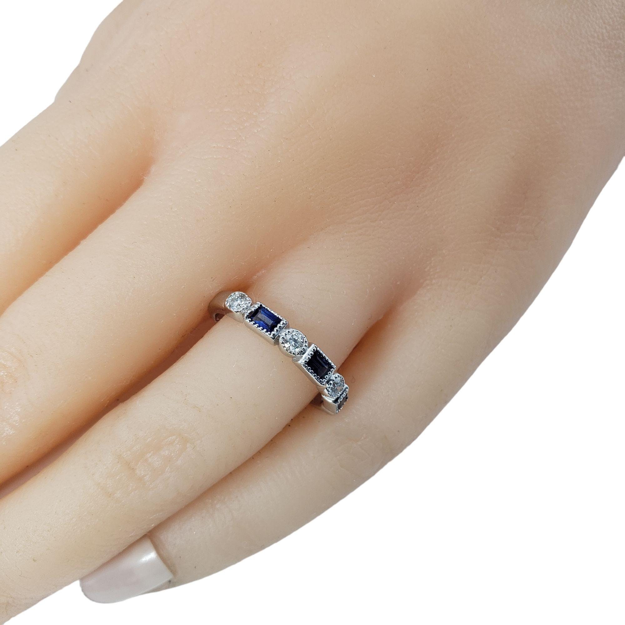 Vintage 14k White Gold Sapphire and Diamond Ring Size 5.75 Vintage 14k White Gold Sapphire and Diamond Ring Size 5.75