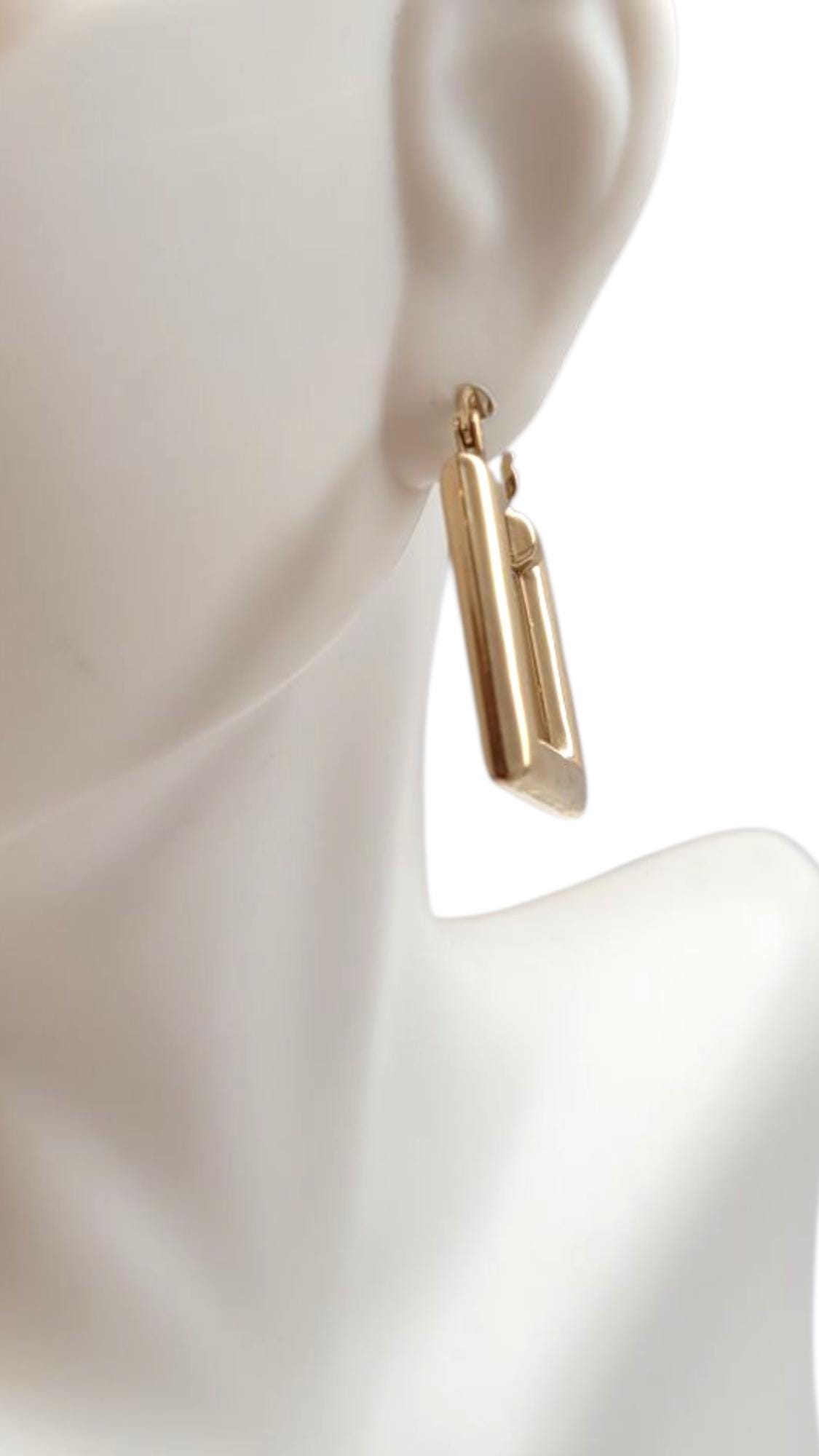 18k Yellow Gold Square Hoop Earrings #21959 - Etsy