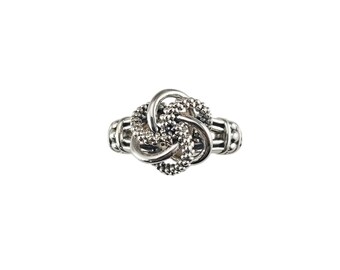 Lagos Caviar Sterling Silver Love Knot Ring Size 8 #26239