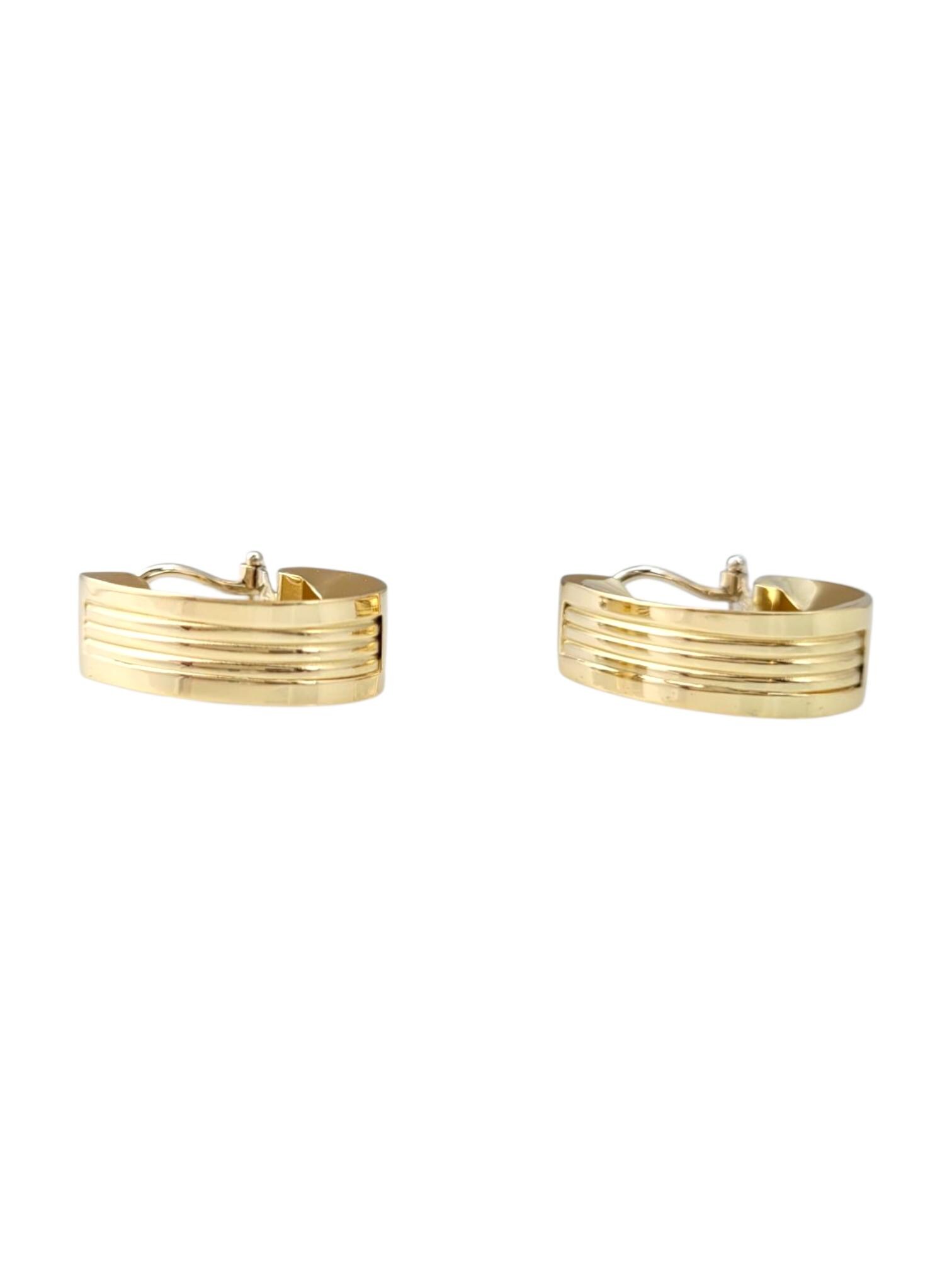 18k Yellow Gold Wide Oval Half Hoop Earrings #21747 - Etsy