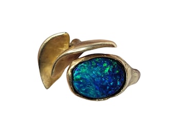 18k Yellow Gold Opal Fanned Ring Size 4 #26818