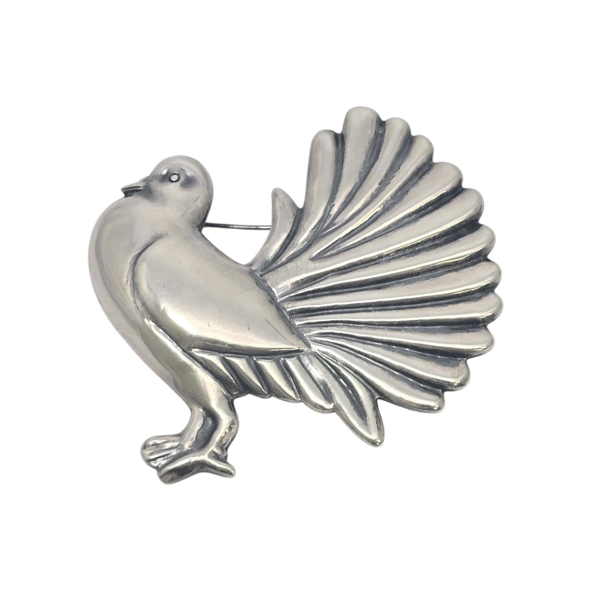 Casa Prieto Mexico Sterling Silver Peacock Bird Pin/brooch #24718
