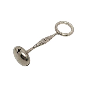 Antique George Shiebler Sterling Silver Jingle Bell Baby Rattle #11095
