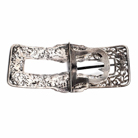 Vintage Shreve Crump & Low Sterling Silver Large Belt Buckle 