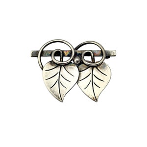 International Sterling Silver La Paglia Designed Double Leaf Pin Pattern 109 #14189