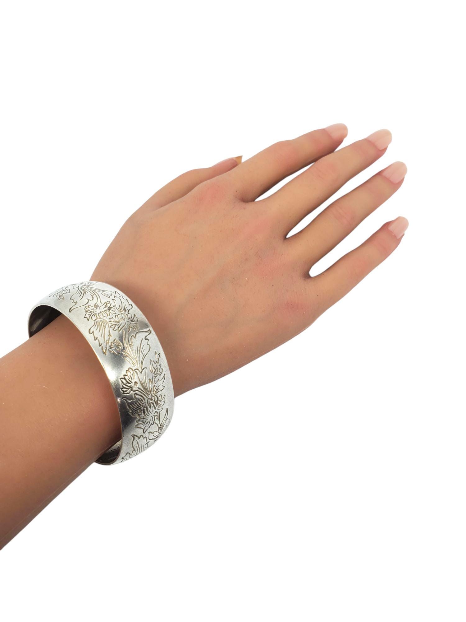 S. Kirk & Son Sterling Silver Chrysanthemum Cuff Bracelet #21555 