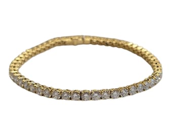 18k Yellow Gold Diamond Tennis Bracelet 6.71cttw #26870