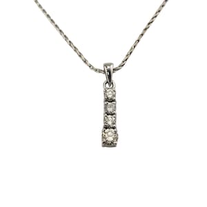 Vintage 18 Karat White Gold Diamond Pendant Necklace #12522
