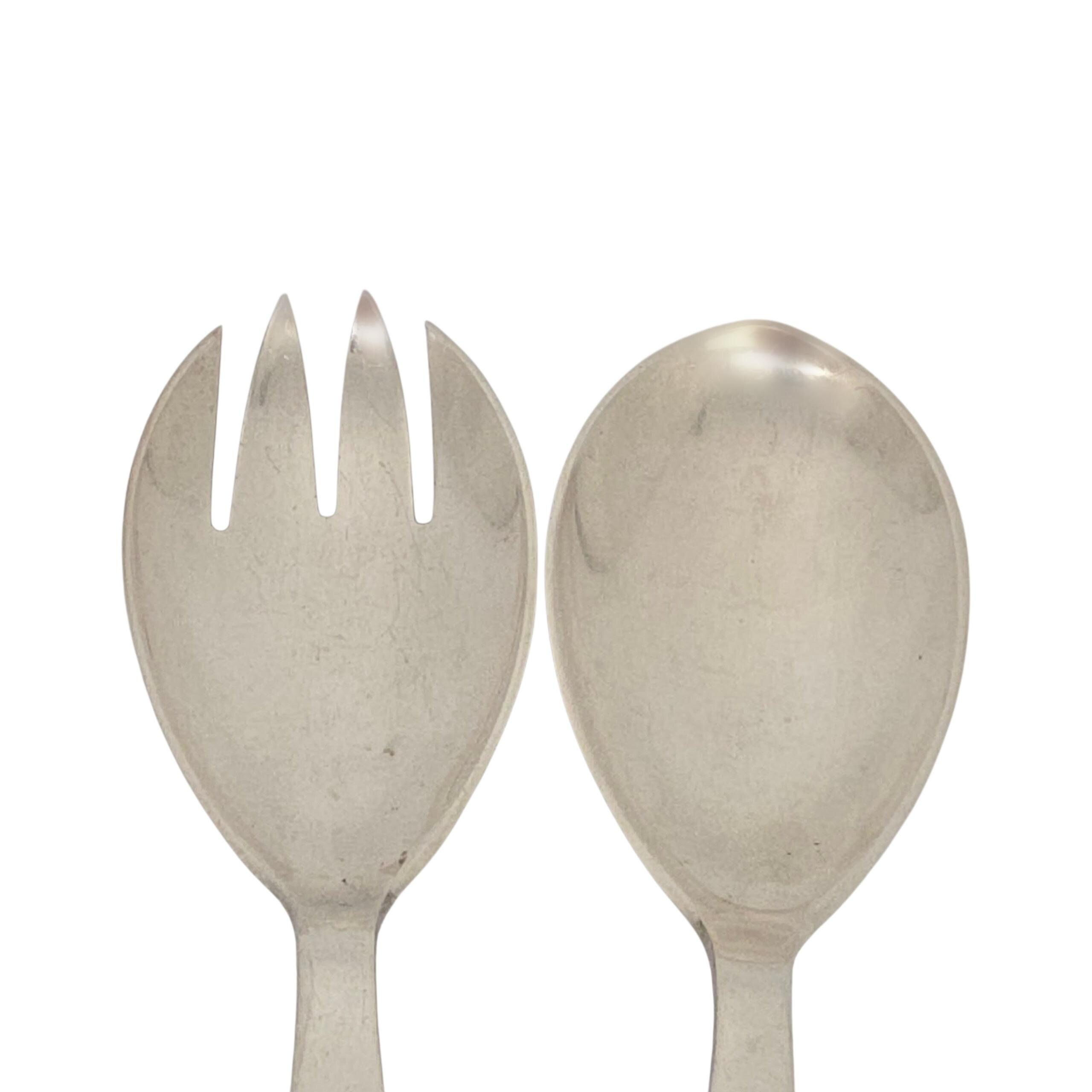 Hans Hansen Denmark Sterling Silver Salad Fork & Spoon Serving Set