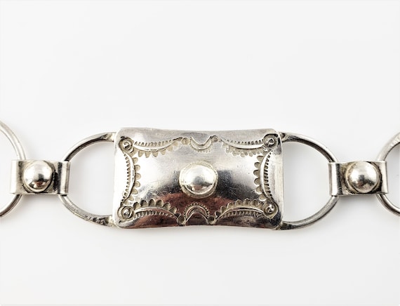 Vintage Native American Rectangle Conch Belt #7671 - image 2