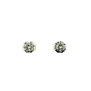 14 Karat White Gold Round Brilliant Diamond Stud Earrings #18758