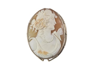 10k Yellow Gold Cameo Brooch/Pendant #26225