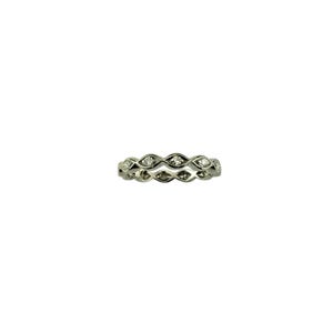 Platinum and Diamond Band Ring Size 6.25 #18737