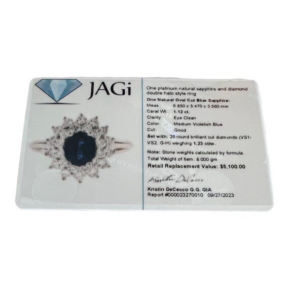 ヴィンテージ プラチナ 天然サファイアとダイヤモンド リング サイズ